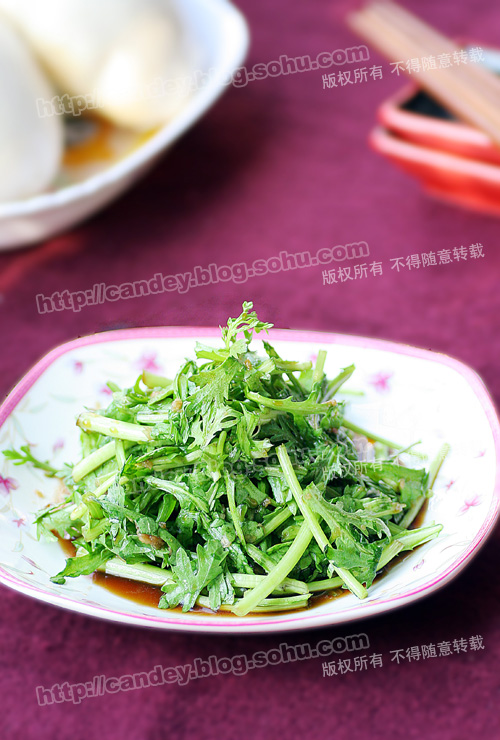 老醋茼蒿的做法(圖)-