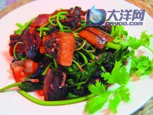 臘肉炒莧菜的做法(圖解)-