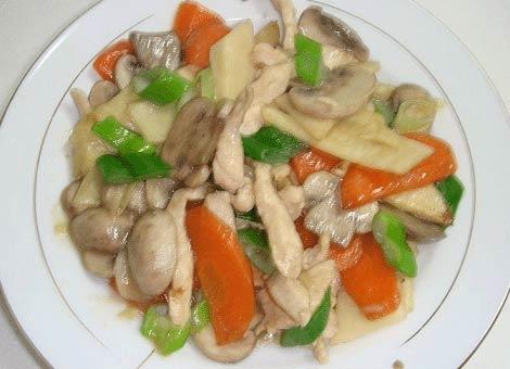 蘑菇燴雞柳的做法-